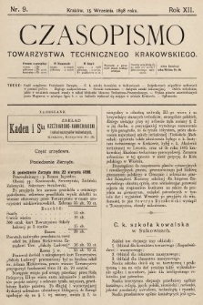 Czasopismo Towarzystwa Technicznego Krakowskiego. 1898, nr 9