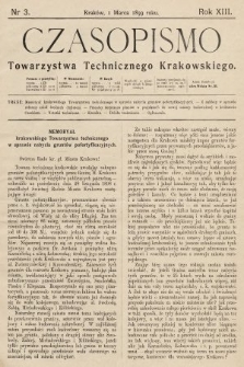 Czasopismo Towarzystwa Technicznego Krakowskiego. 1899, nr 3