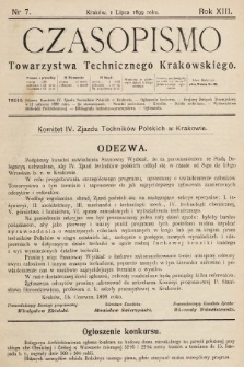 Czasopismo Towarzystwa Technicznego Krakowskiego. 1899, nr 7