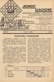 Nowiny Szachowe : miesięcznik Śląskiego Okręgowego Stowarzyszenia Szachistów. 1939, nr 2