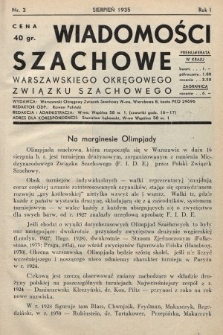 Wiadomości Szachowe Warszawskiego Okręgowego Związku Szachowego. 1935, nr 3