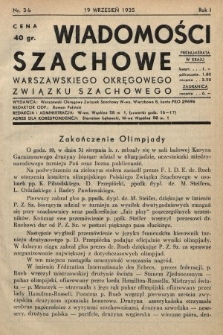 Wiadomości Szachowe Warszawskiego Okręgowego Związku Szachowego. 1935, nr 3-b
