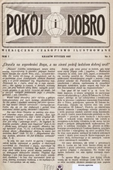 Pokój i Dobro : miesięczne czasopismo ilustrowane. 1937, nr 1