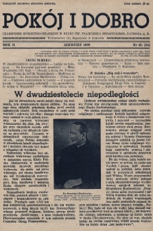 Pokój i Dobro : czasopismo społeczno - religijne w duchu św. Franciszka Seraf[ickiego] patrona A. K. 1938, nr 12