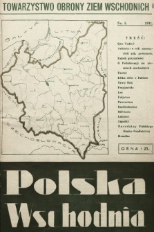 Polska Wschodnia : miesięcznik Towarzystwa Obrony Ziem Wschodnich. 1931, nr 4