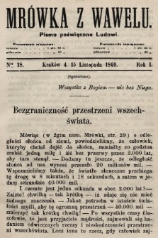 Mrówka z Wawelu : pismo poświęcone ludowi [pisemko poświęcone ludowi i nauczycielom szkół ludowych : z drzeworytami w tekście]. 1869/1870, nr 18