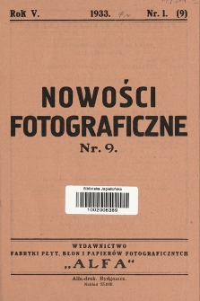 Nowości Fotograficzne. 1933, nr 1 (9)