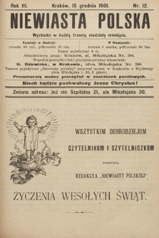 Niewiasta Polska. 1901, nr 12