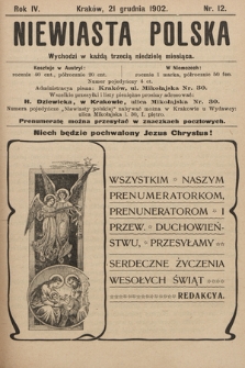 Niewiasta Polska. 1902, nr 12