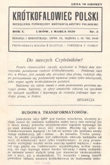 Krótkofalowiec Polski : miesięcznik poświęcony krótkofalarstwu polskiemu. 1929, nr 3