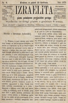 Izraelita : pismo poświęcone przyjaciołom postępu. 1870, nr 6