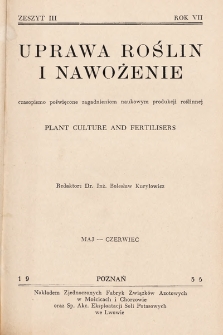 Uprawa Roślin i Nawożenie. 1935, nr 3