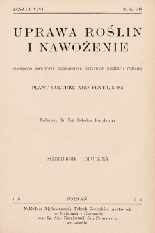 Uprawa Roślin i Nawożenie. 1935, nr 5-6