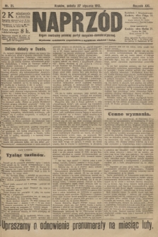 Naprzód : organ centralny polskiej partyi socyalno-demokratycznej. 1912, nr 21