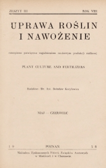 Uprawa Roślin i Nawożenie : czasopismo poświęcone zagadnieniom naukowym produkcji roślinnej. 1938, nr 3