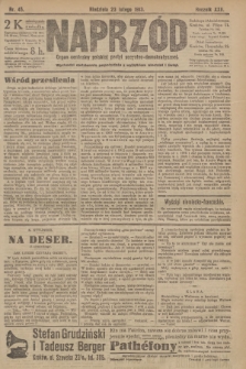 Naprzód : organ centralny polskiej partyi socyalno-demokratycznej. 1913, nr 45