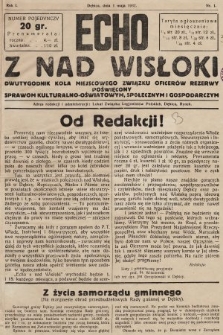 Echo z nad Wisłoki : dwutygodnik Koła Miejscowego Związku Oficerów Rezerwy poświęcony sprawom kulturalno-oświatowym, społecznym, gospodarczym. 1932, nr 1