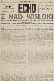 Echo z nad Wisłoki : dwutygodnik Koła Miejscowego Związku Oficerów Rezerwy poświęcony sprawom kulturalno-oświatowym, społecznym, gospodarczym. 1932, nr 4