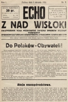 Echo z nad Wisłoki : dwutygodnik Koła Miejscowego Związku Oficerów Rezerwy poświęcony sprawom kulturalno-oświatowym, społecznym, gospodarczym. 1932, nr 7