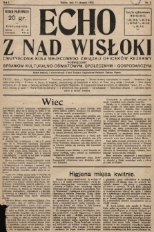 Echo z nad Wisłoki : dwutygodnik Koła Miejscowego Związku Oficerów Rezerwy poświęcony sprawom kulturalno-oświatowym, społecznym, gospodarczym. 1932, nr 8