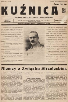 Kuźnica : miesięcznik Akademickiego Oddziału Związku Strzeleckiego. 1932/1933, nr 4