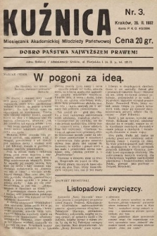 Kuźnica : czasopismo Akademickiej Młodzieży Państwowej. 1931/1932, nr 3