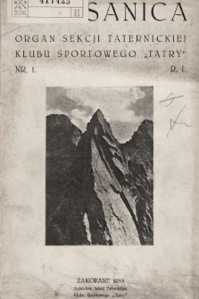 Krzesanica : organ Sekcji Taternickiej Klubu Sportowego „Tatry”. 1933, nr 1