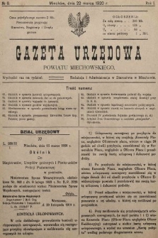 Gazeta Urzędowa Powiatu Miechowskiego. 1920, nr 8