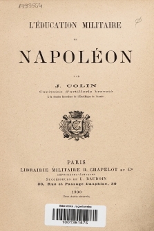 L'éducation militaire de Napoléon