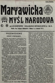 Maryawicka Myśl Narodowa : czasopismo religijno-społeczne. 1924, nr 4
