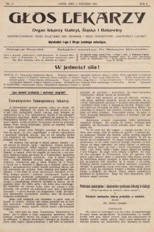 Głos Lekarzy : Organ Lekarzy Galicyi, Śląska i Bukowiny subwencyowany przez galicyjskie izby lekarskie i przez Towarzystwo „Samopomocy Lekarzy”. 1904, nr 17