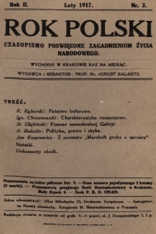 Rok Polski : czasopismo poświęcone zagadnieniom życia narodowego. 1917, nr 2
