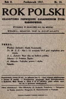 Rok Polski : czasopismo poświęcone zagadnieniom życia narodowego. 1917, nr 10