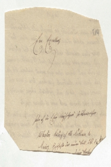 Brief von Unbekannt an Alexander von Humboldt