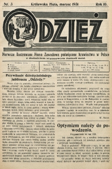 Odzież : pierwsze ilustrowane pismo zawodowe poświęcone krawiectwu w Polsce z dodatkiem sezonowym żurnali Mód : Organ Związku Pracodawców Krawieckich na Polske Zachodnią. 1931, nr 3