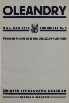 Oleandry : komunikat nr... 1936, nr 3