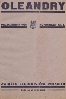 Oleandry : komunikat nr... 1936, nr 5