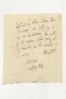 Ein Zettel mit der Bitte um Abschrift einer Seite für Wilhelm von Humboldt (Ansetzungssachtitel von Bearbeiter/in)