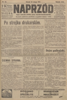 Naprzód : organ centralny polskiej partyi socyalno-demokratycznej. 1914, nr 44 [po konfiskacie nakład drugi]
