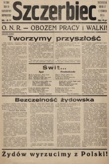 Szczerbiec : pismo Obozu Narodowo-Radykalnego. 1934, nr 11