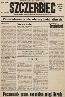 Szczerbiec : narodowo-radykalne pismo tygodniowe. 1934, nr 16a (nakład drugi po kofiskacie)