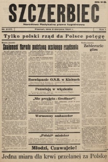 Szczerbiec : narodowo-radykalne pismo tygodniowe. 1934, nr 17