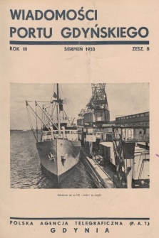 Wiadomości Portu Gdyńskiego. 1933, z. 8