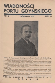 Wiadomości Portu Gdyńskiego. 1933, z. 10