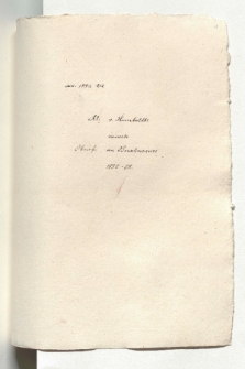 Al. von Humboldts neueste Briefe an Buschmann 1852-58 (Manuskripttitel)