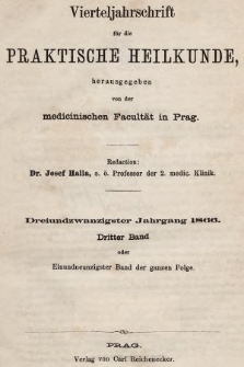 Vierteljahrschrift für die Praktische Heilkunde. Jg.23, 1866, Bd. 3