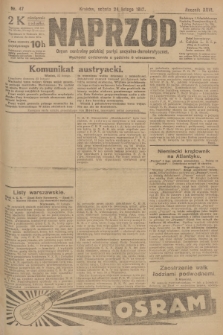 Naprzód : organ centralny polskiej partyi socyalno-demokratycznej. 1917, nr 47
