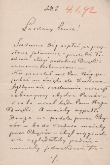 Korespondencja Leona Mańkowskiego z lat 1871-1909. T. 16, r. 1892