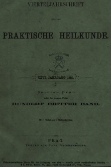Vierteljahrschrift für die Praktische Heilkunde. Jg.26, 1869, Bd. 3