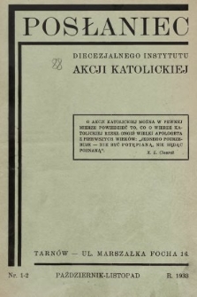 Posłaniec Diecezjalnego Instytutu Akcji Katolickiej. 1933, nr 1-2